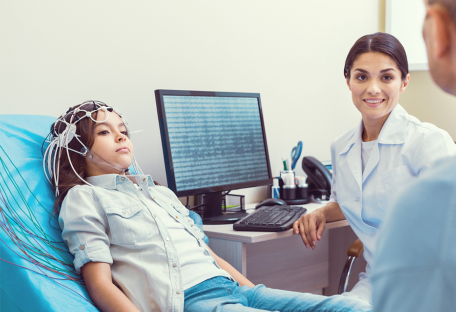 Girl getting EEG