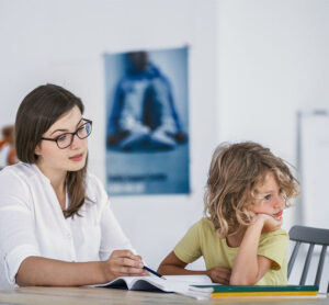 Child distracted in therapy
